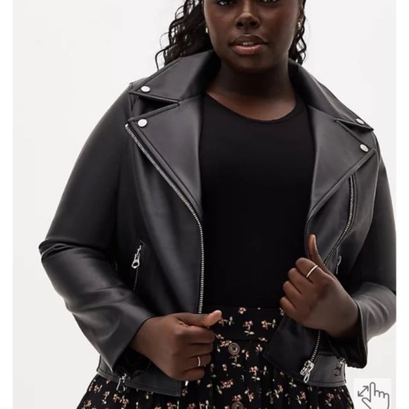 Torrid Faux Leather Black Moto Jacket 00